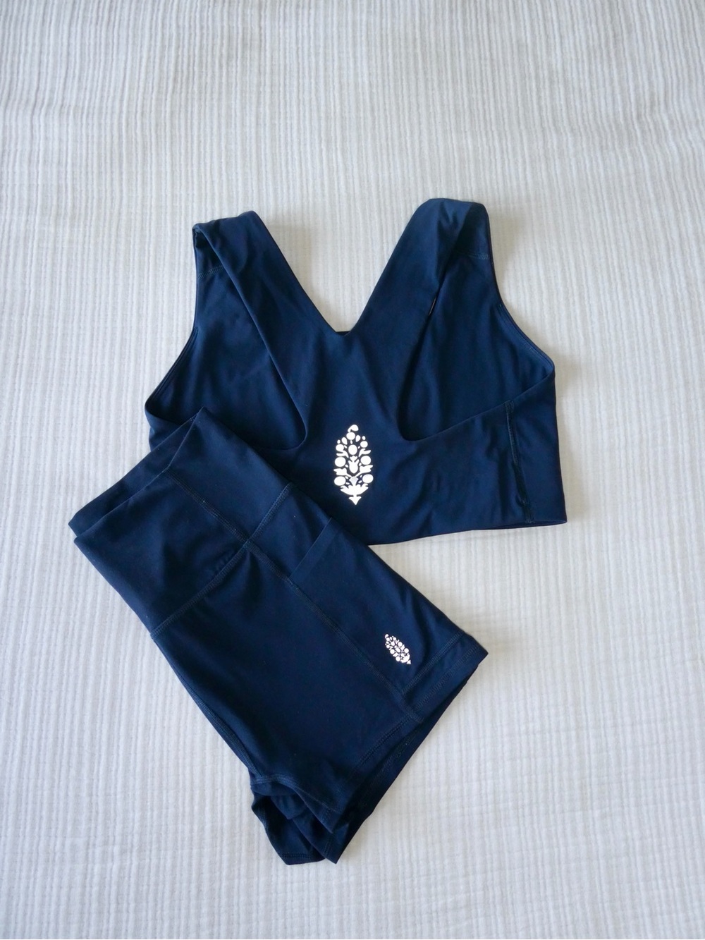 Free People Midnight Navy Sports Bra and Shorts
